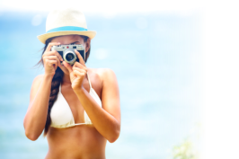 Girl holding a camera